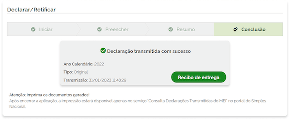 Recibo de entrega