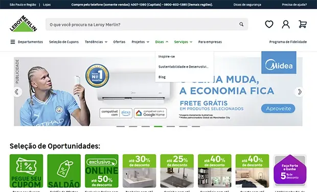 Site da Leroy Merlin