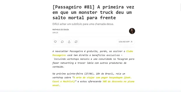 Newsletter do Matheus de Souza